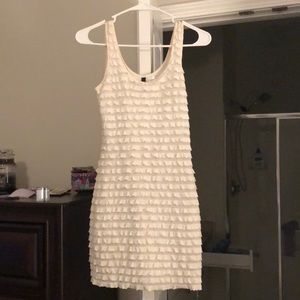 Cream ruffle dress